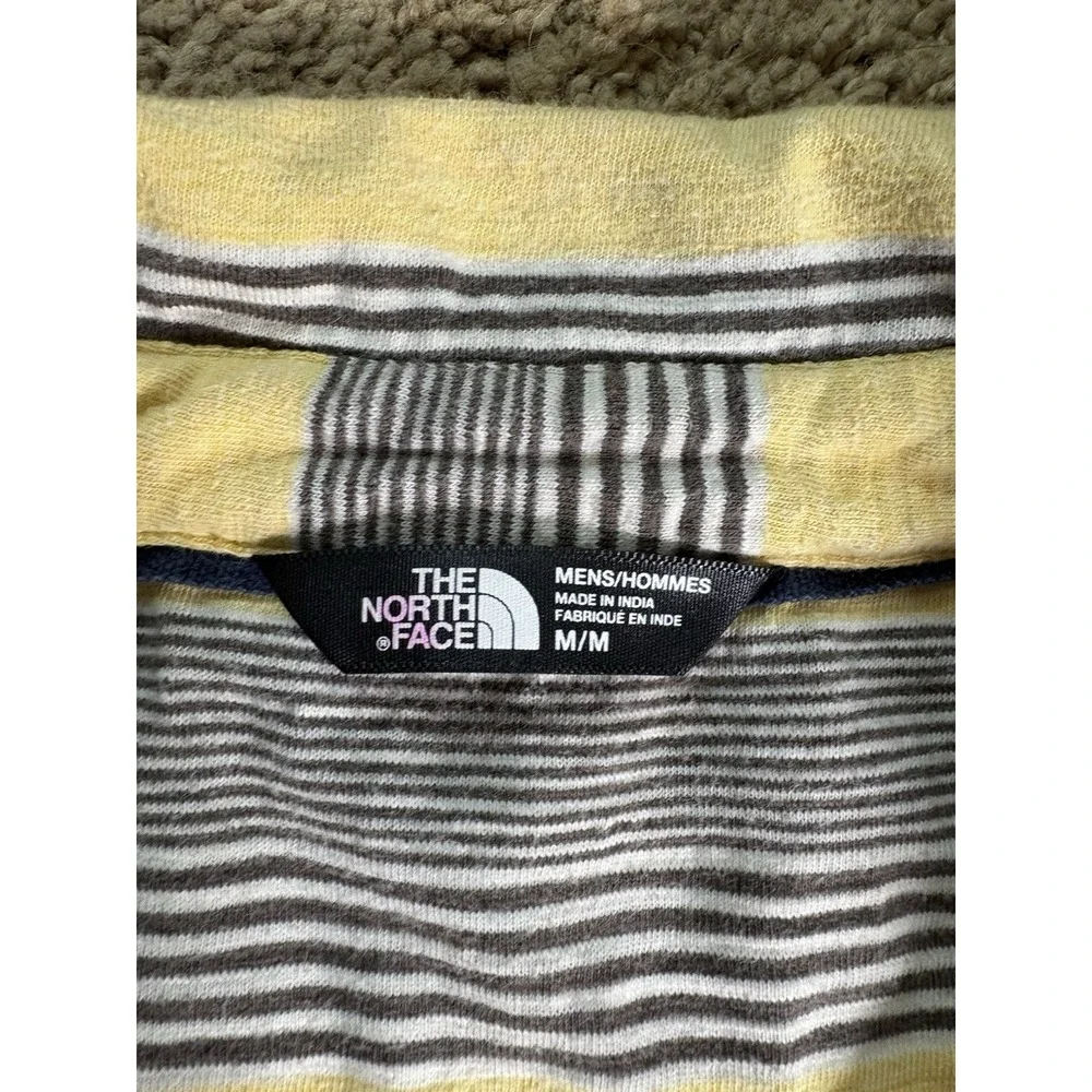 North Face‎ Polo Shirt Men Medium Front Chest Pocket Striped Short Sleeve Preppy